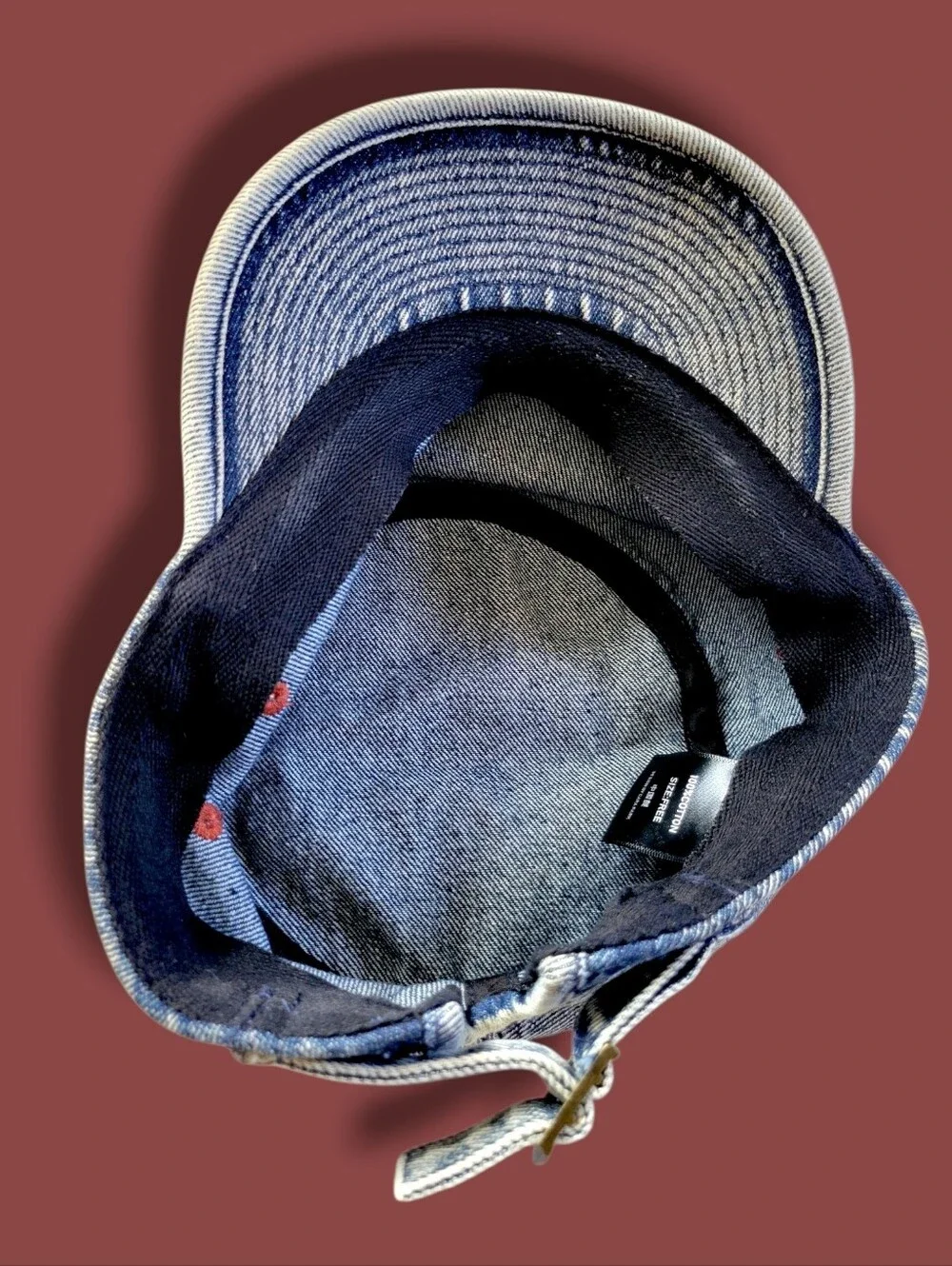 Cara Park | Blue Light Wash Denim Military-Style Cadet Cap (OS)